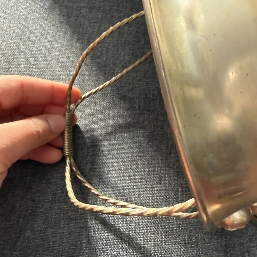 Vintage Metalware Basket, Stamped IND. PER PI ANUE, Used, Rare Find